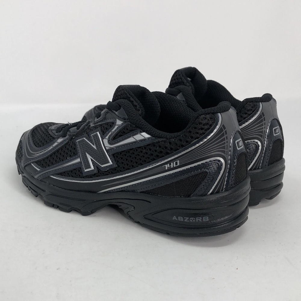 New Balance Big Kids 740 Bungee Lace PZ740BM Black Grey Casual Shoes - Size 3 - Picture 2 of 16